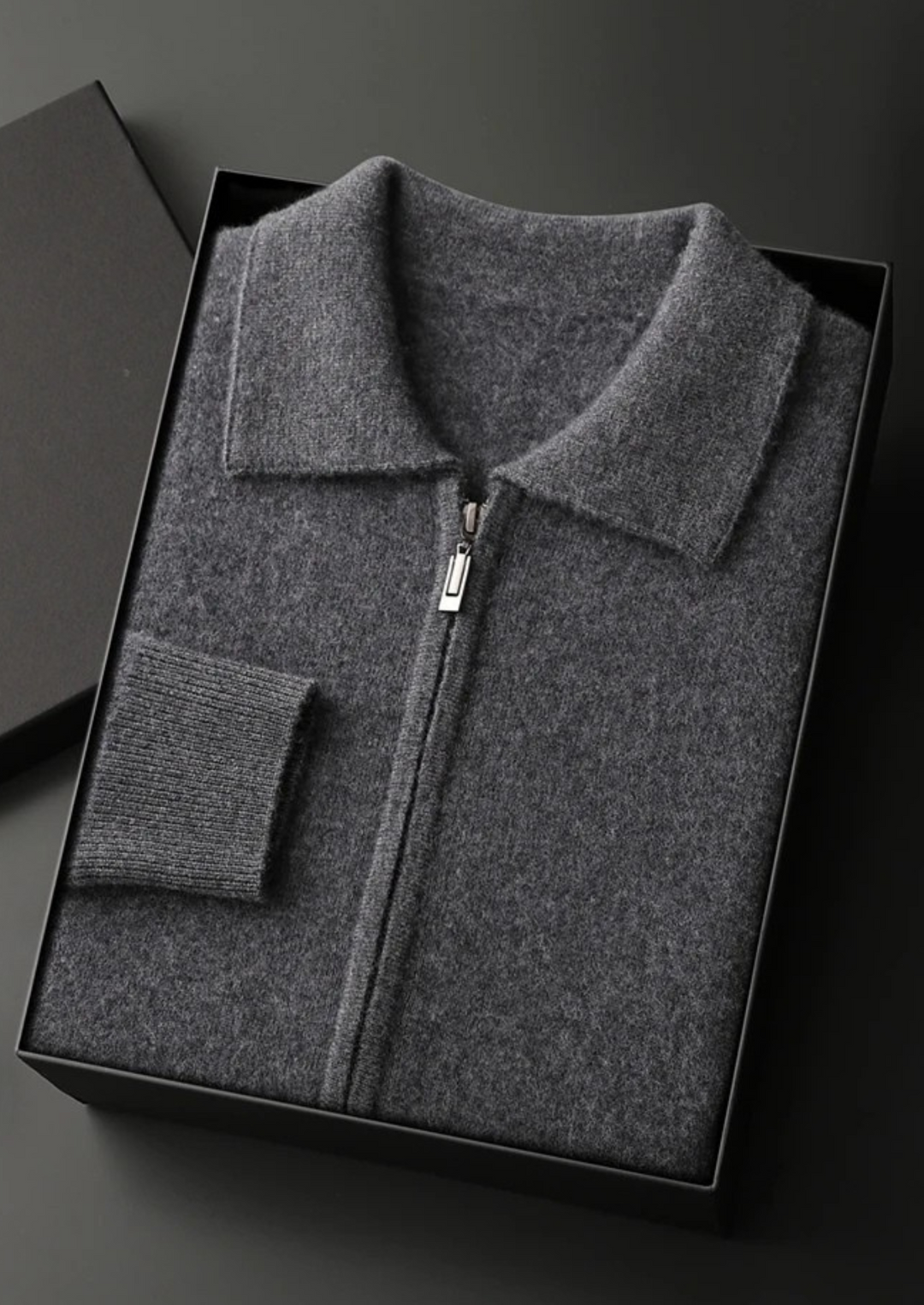 SecretWealth | Zip Polo Knit Cardigan
