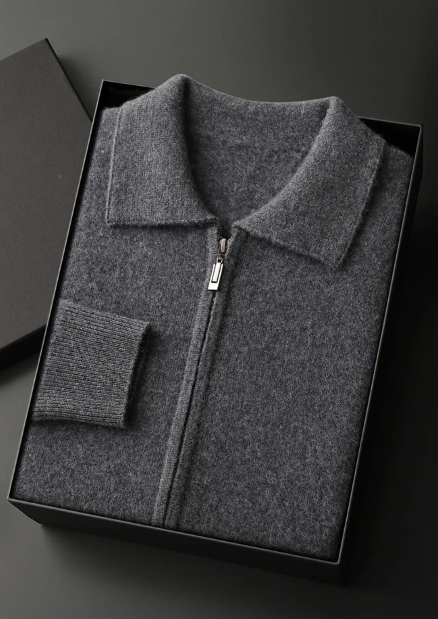 SecretWealth | Zip Polo Knit Cardigan