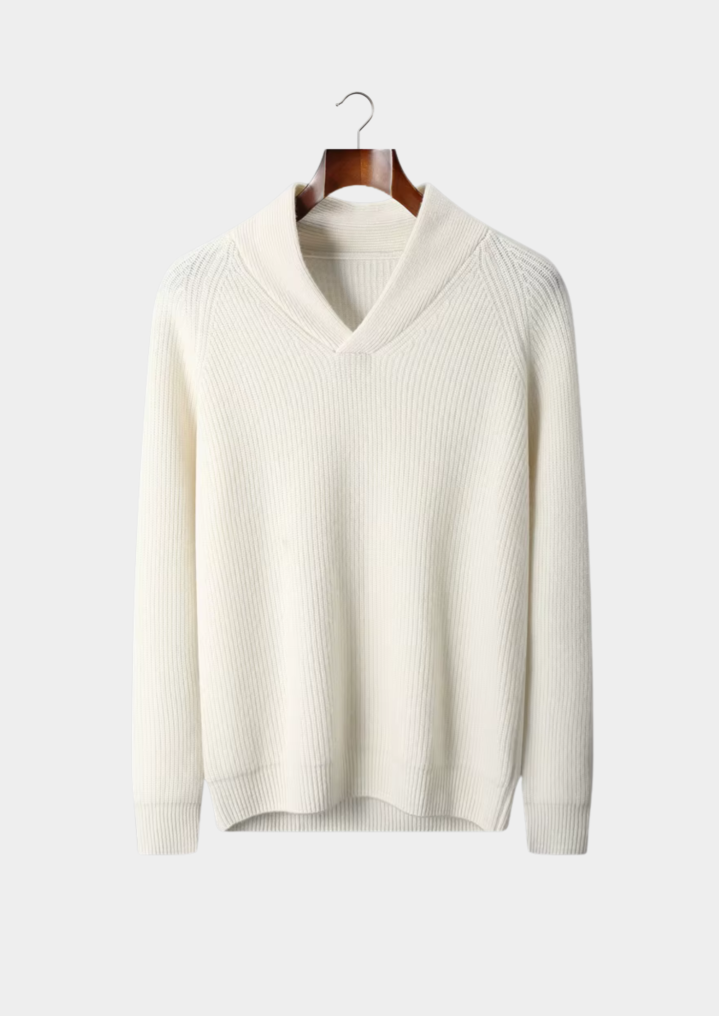 SECRET WEALTH | 100% CASHMERE RIBBED V-NECK SWEATER