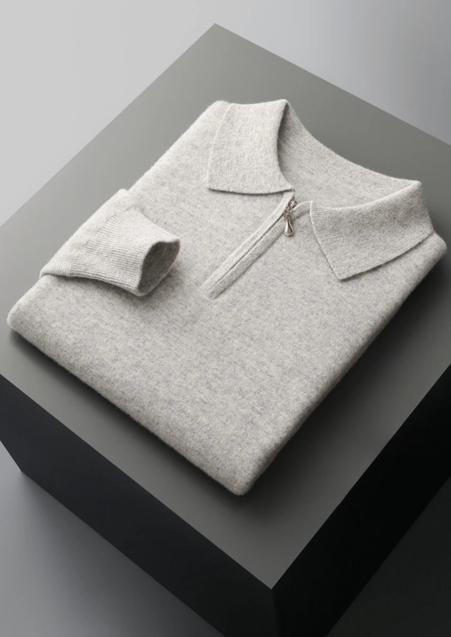 SECRET WEALTH | WOOL HALF ZIP POLO