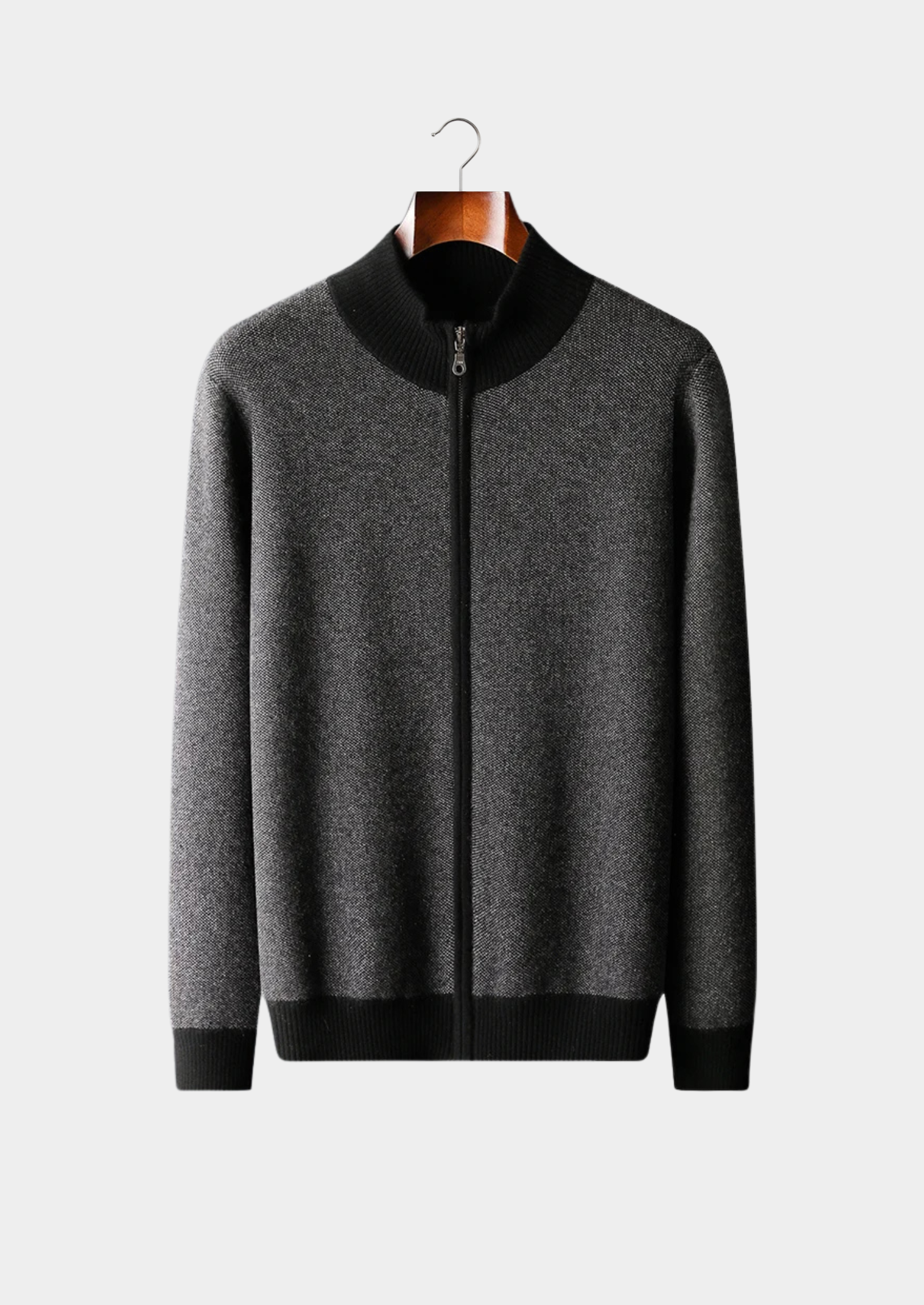 SECRET WEALTH | 100% CASHMERE JACQUARD ZIP CARDIGAN