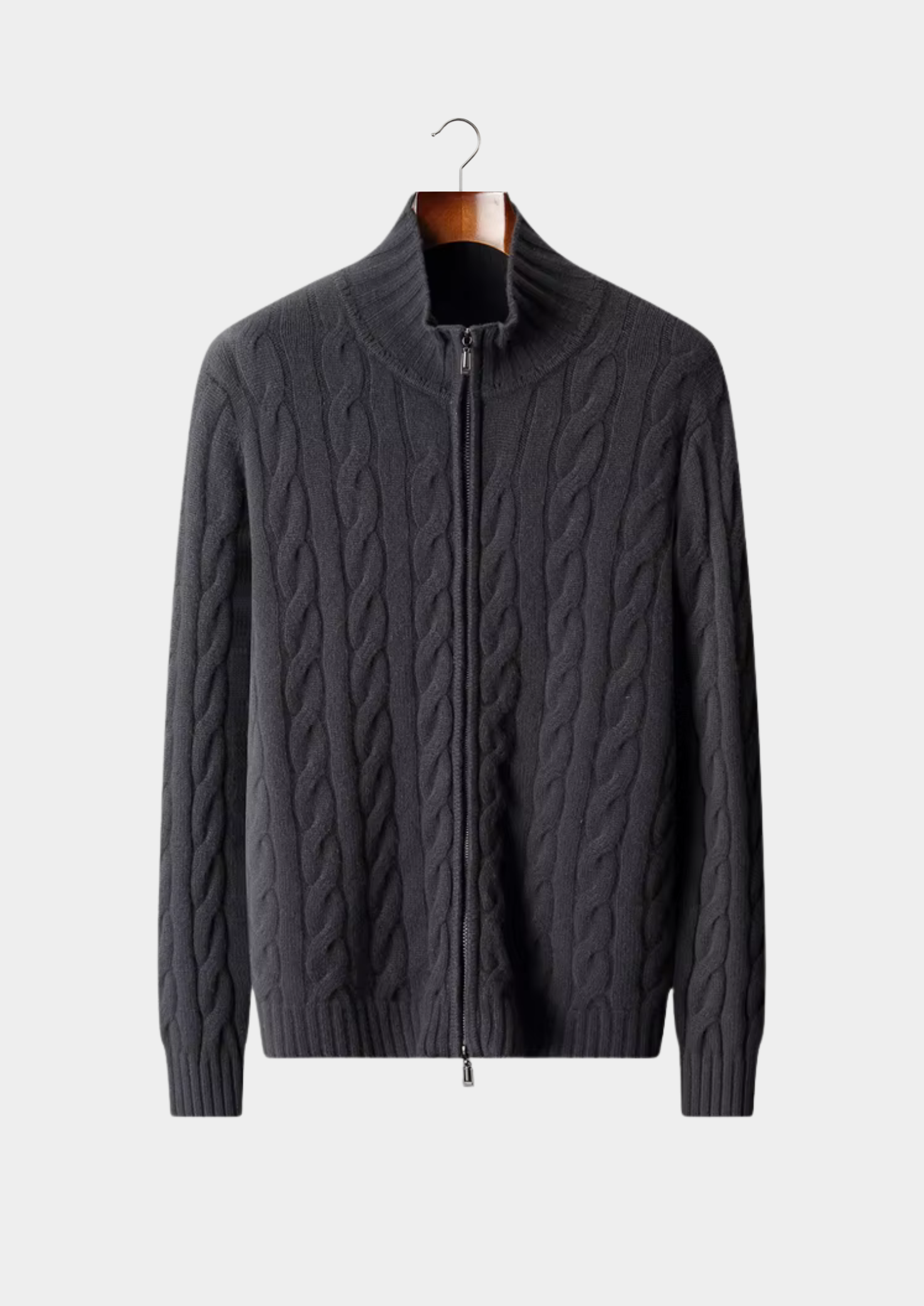 SecretWealth | Cable Knit Dual-Zip Cardigan