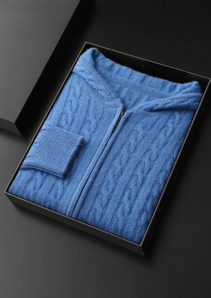 SecretWealth | Cable Knit Zip Hoodie