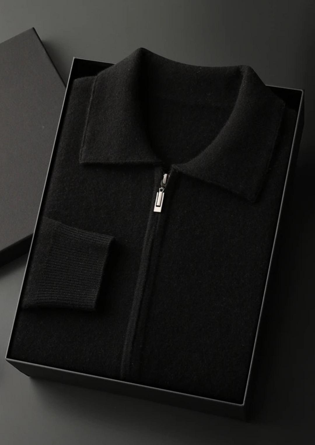 SecretWealth | Zip Polo Knit Cardigan