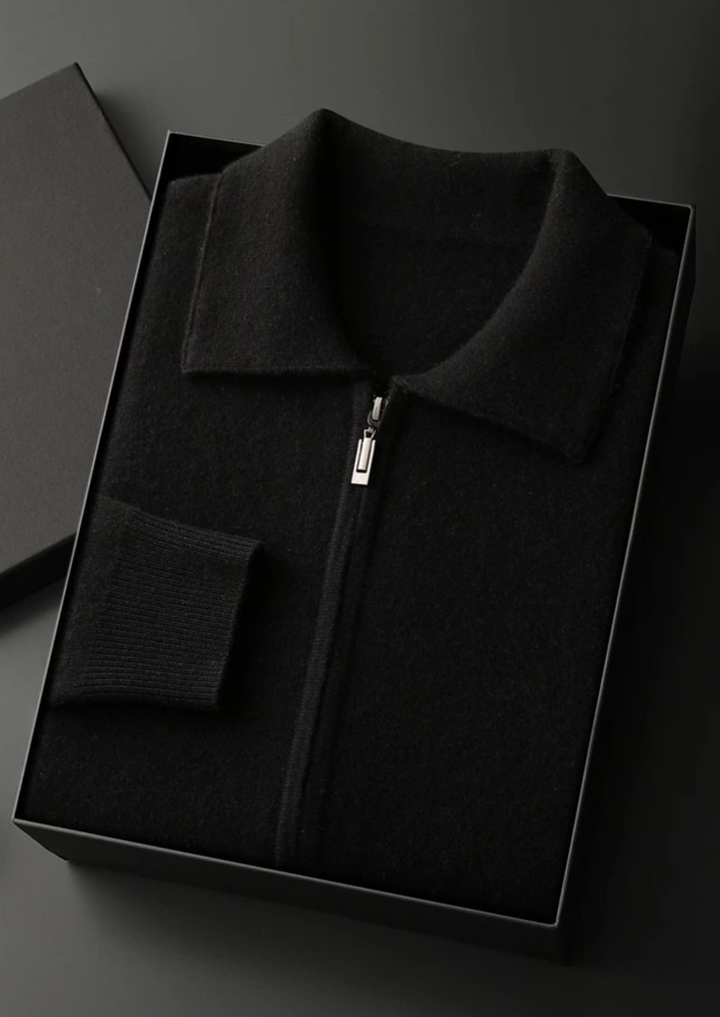 SecretWealth | Zip Polo Knit Cardigan