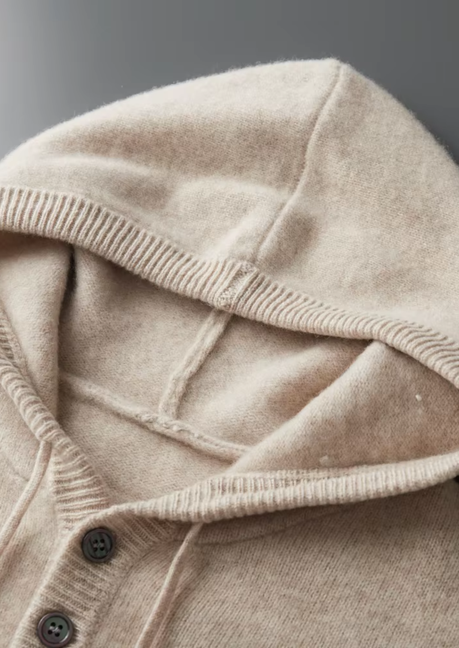 SECRET WEALTH | WOOL BUTTON HOODIE