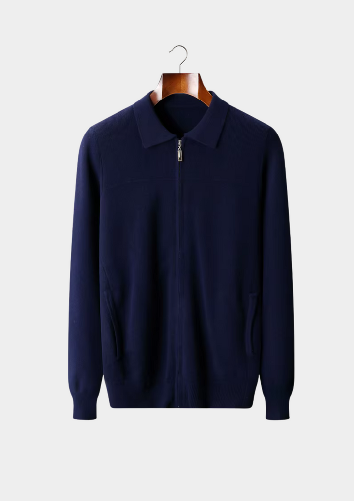 SecretWealth | Ribbed Knit Polo Cardigan
