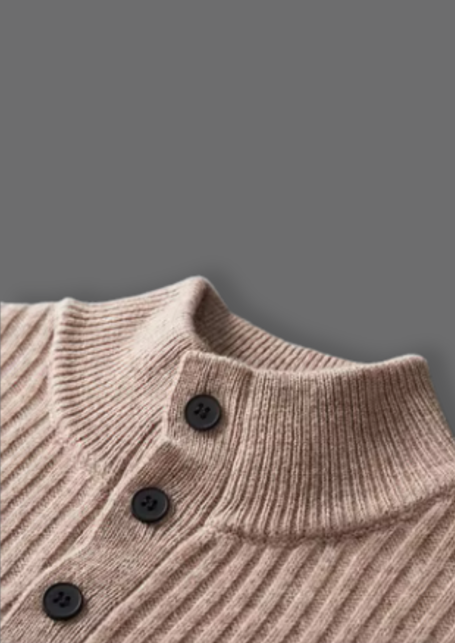 SECRET WEALTH | WOOL RIBBED HENLEY SWEATER