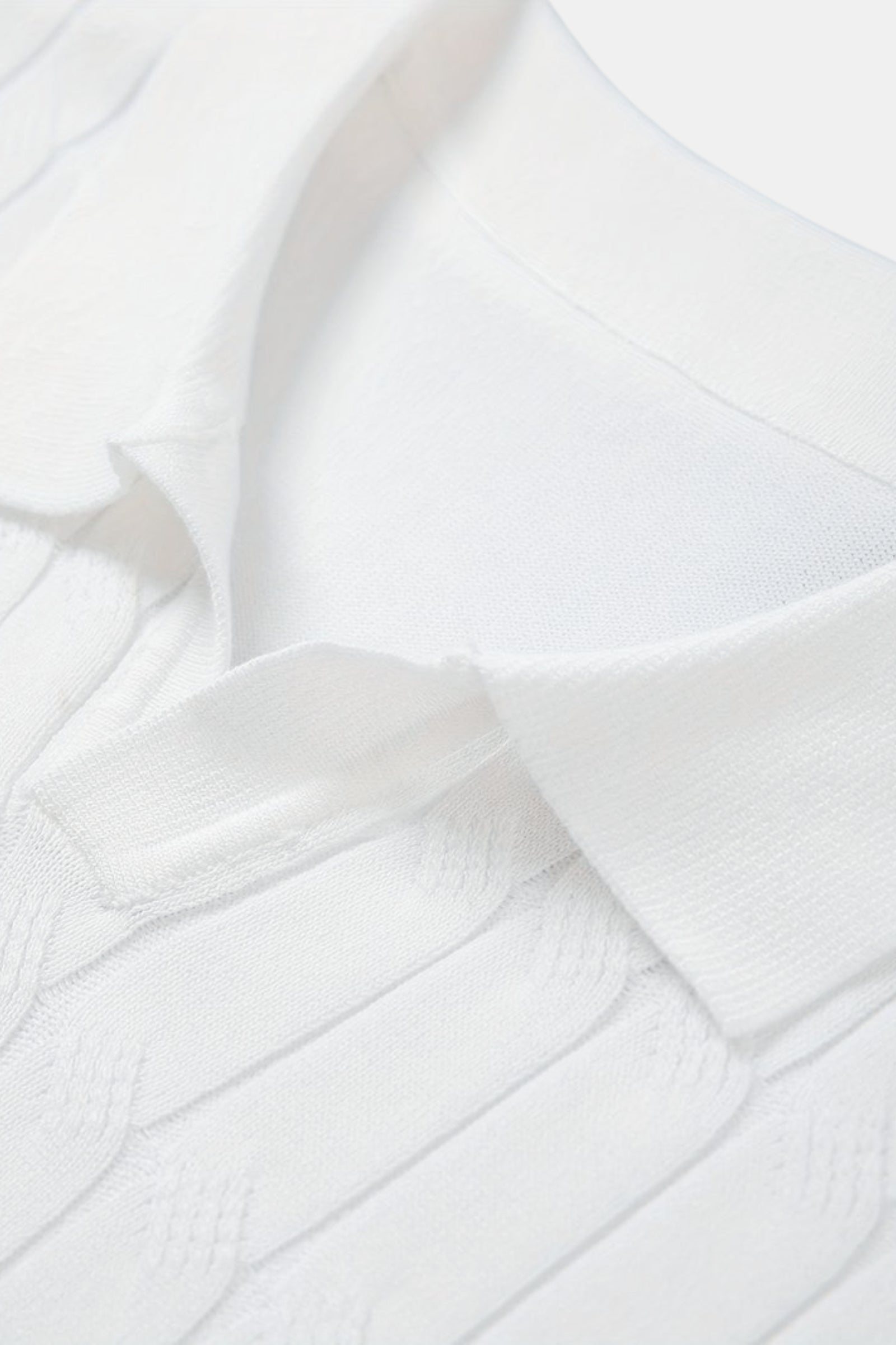 SECRET WEALTH | Premium V-Neck Cable Knit Polo