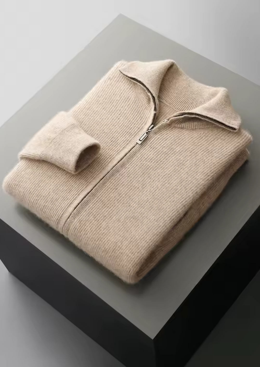 SecretWealth | Ribbed Knit Zip Cardigan