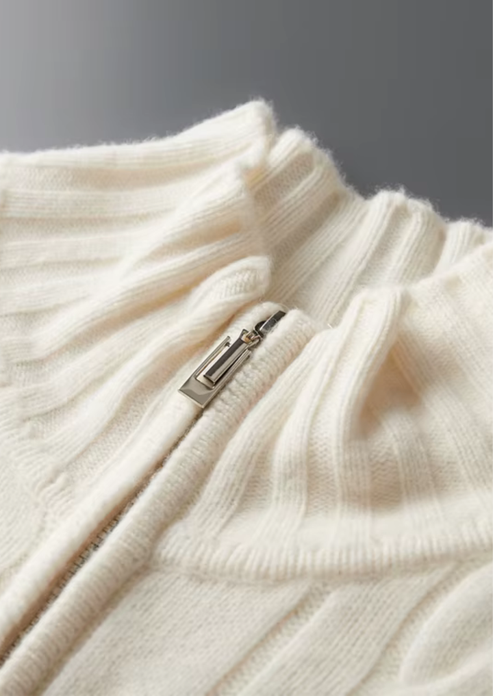SecretWealth | Cable Knit Dual-Zip Cardigan