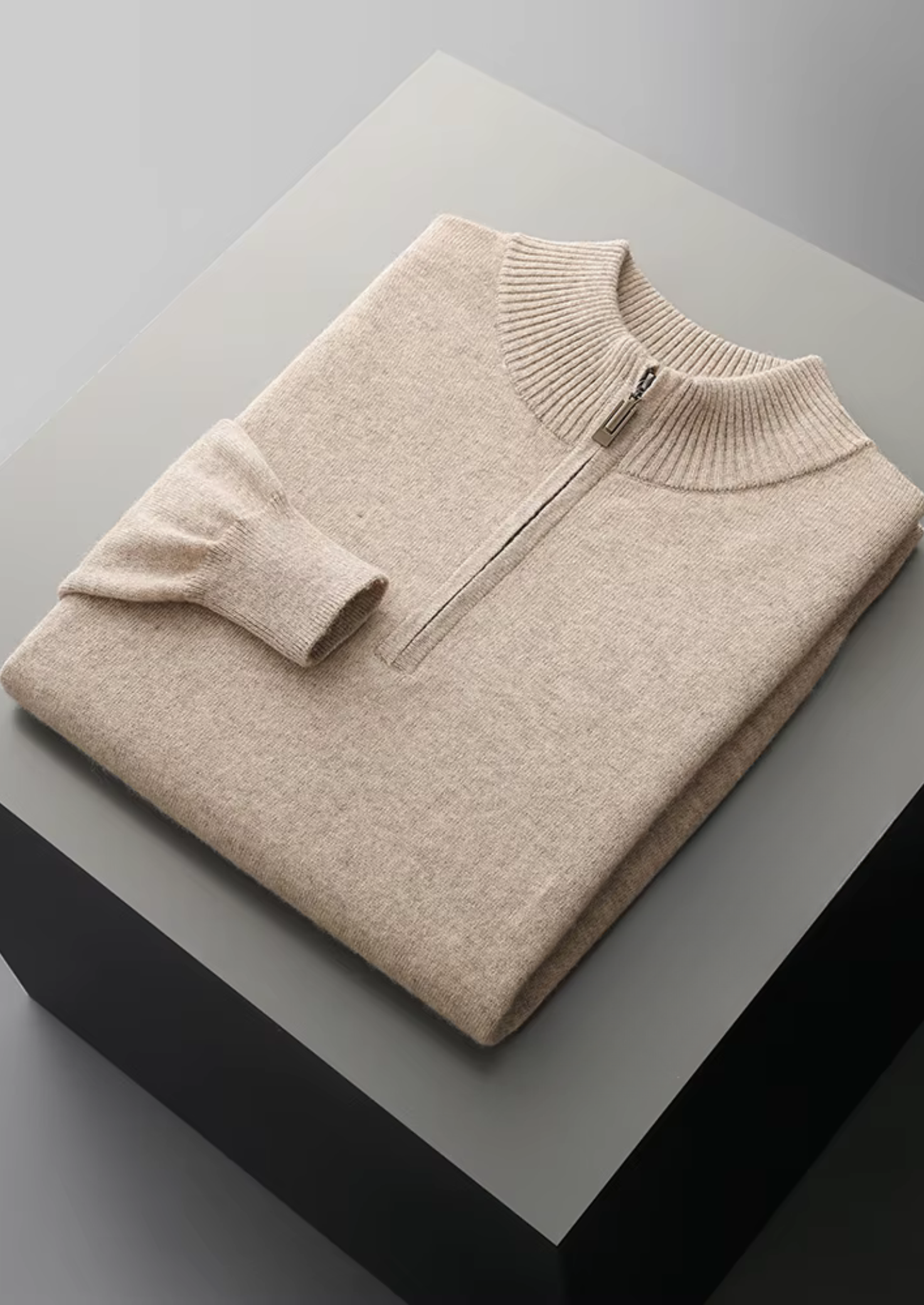 SECRET WEALTH | WOOL HALF ZIP SWEATER