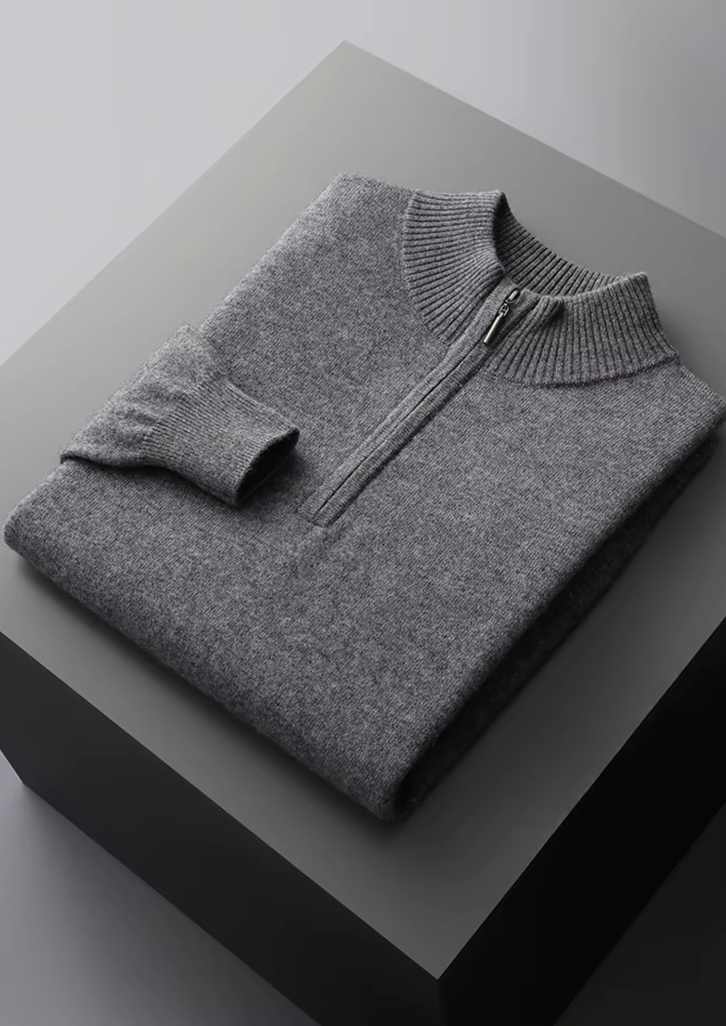 SECRET WEALTH | WOOL HALF ZIP SWEATER