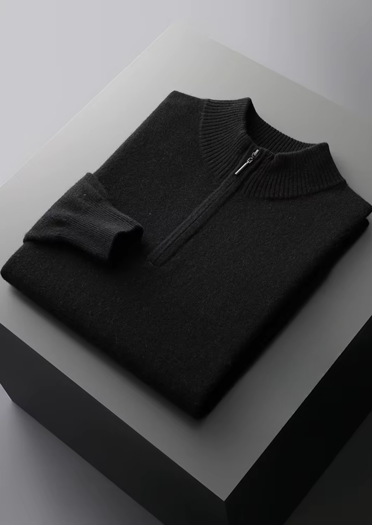 SECRET WEALTH | WOOL HALF ZIP SWEATER