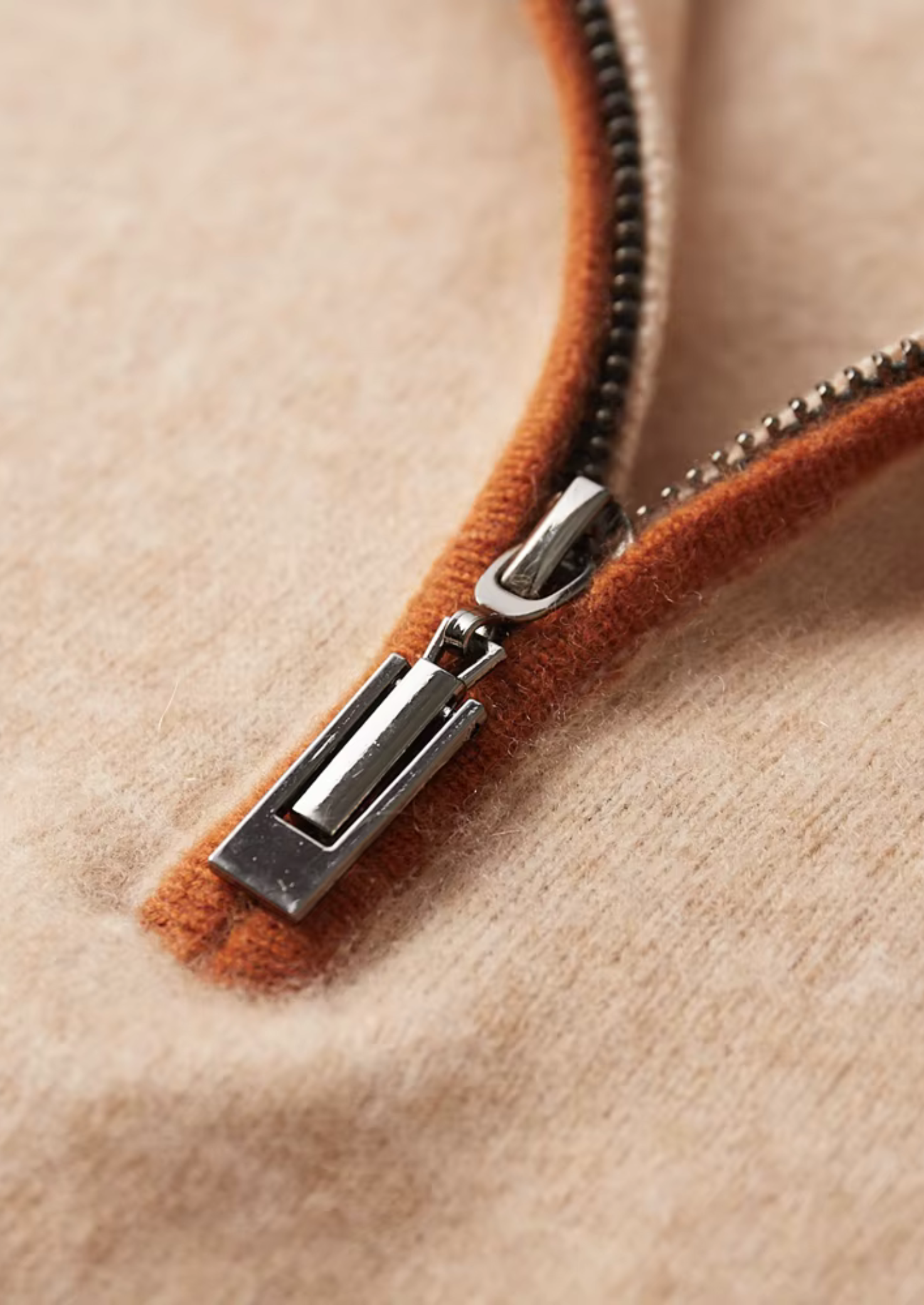 SECRET WEALTH | 100% CASHMERE TWO TONE ZIPPER POLO