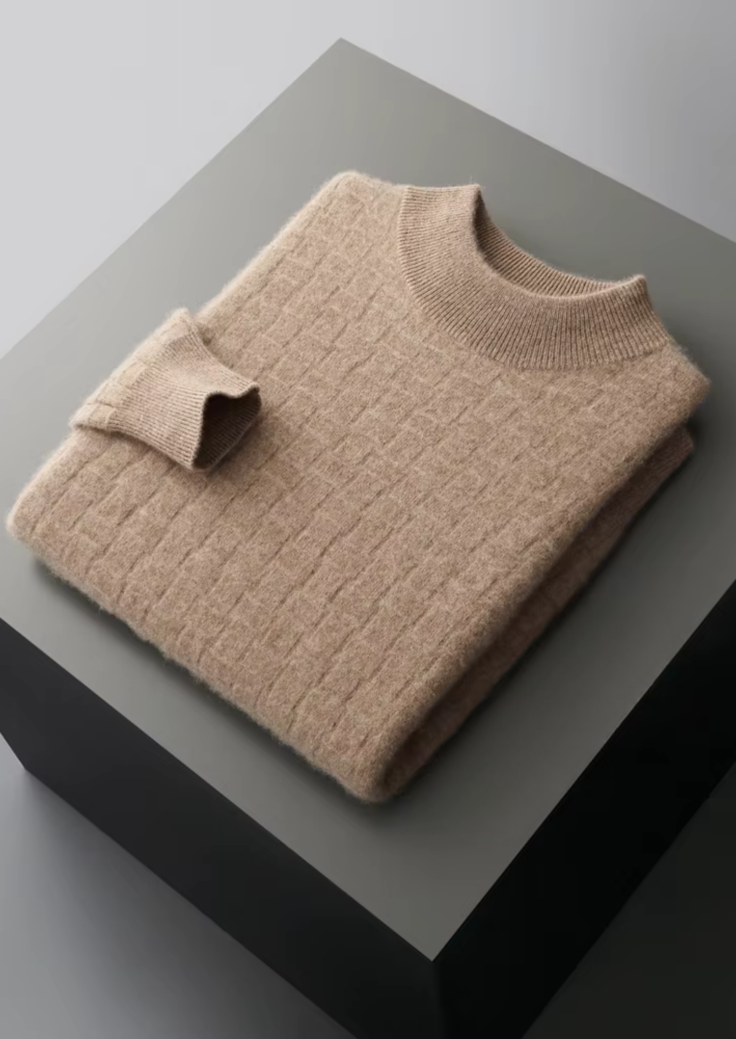 SECRET WEALTH | WOOL TEXTURED MOCKNECK