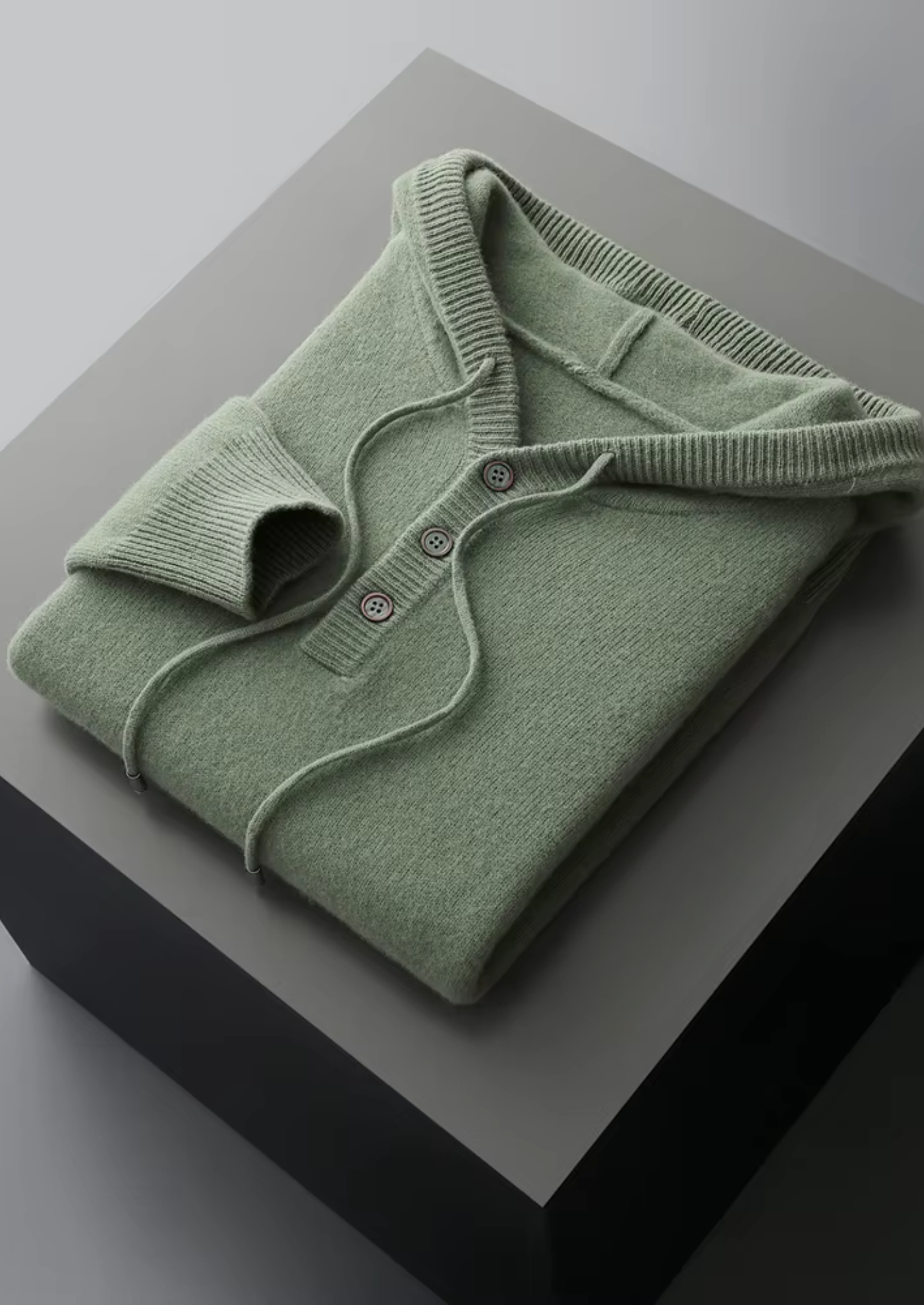 SECRET WEALTH | WOOL BUTTON HOODIE