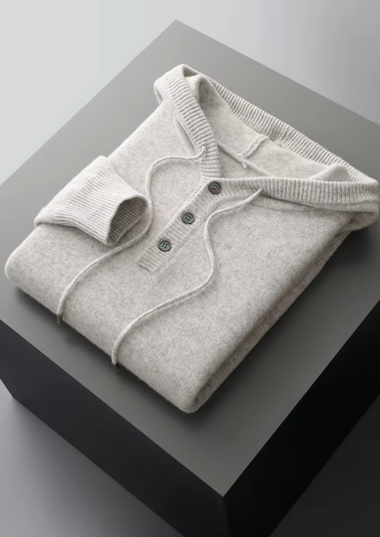 SECRET WEALTH | WOOL BUTTON HOODIE