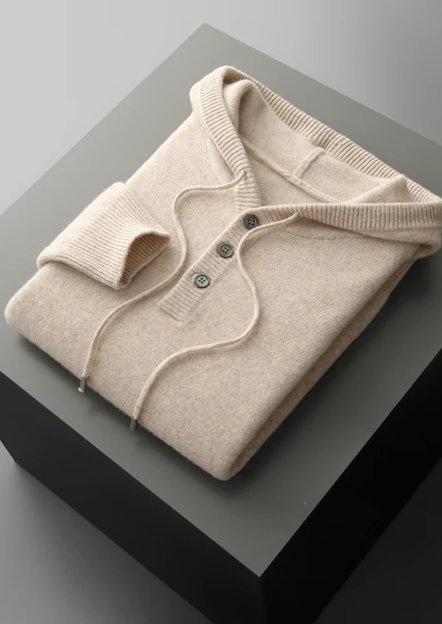 SECRET WEALTH | WOOL BUTTON HOODIE
