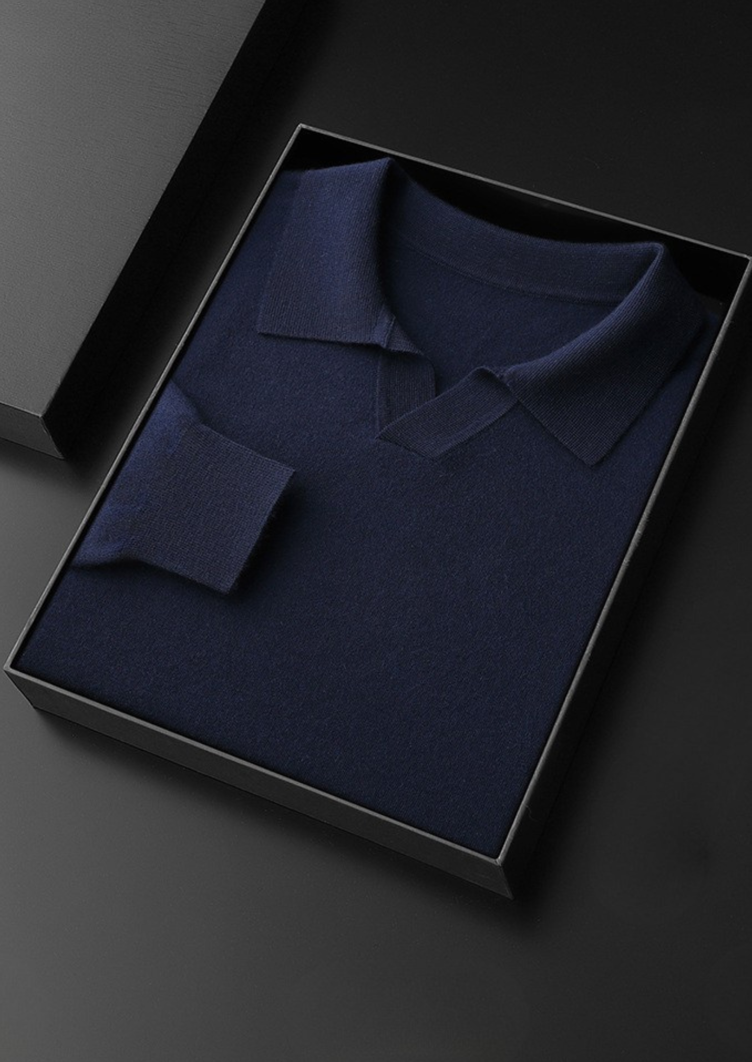SECRET WEALTH | 100% CASHMERE BUTTONLESS SWEATER POLO