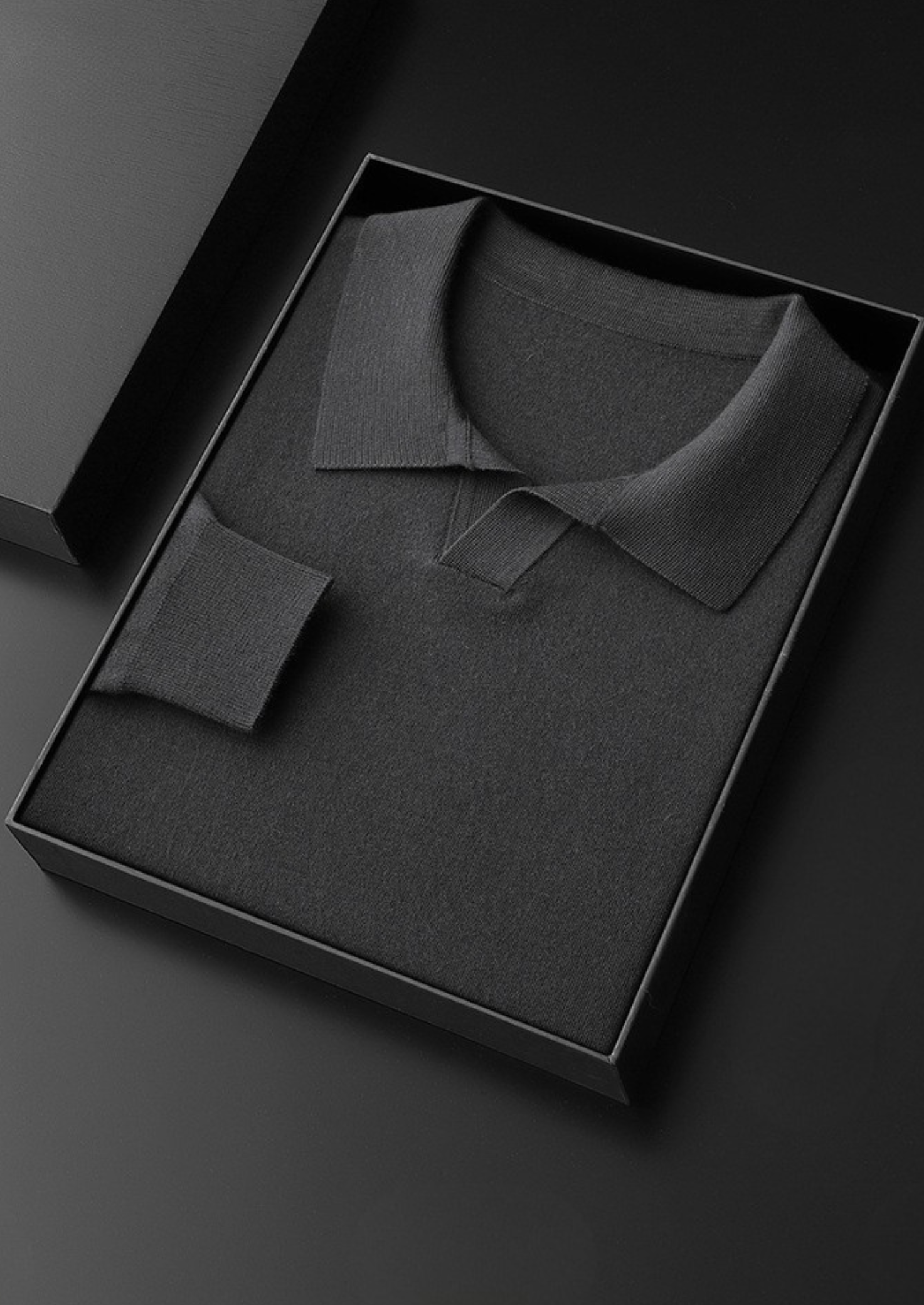 SECRET WEALTH | 100% CASHMERE BUTTONLESS SWEATER POLO