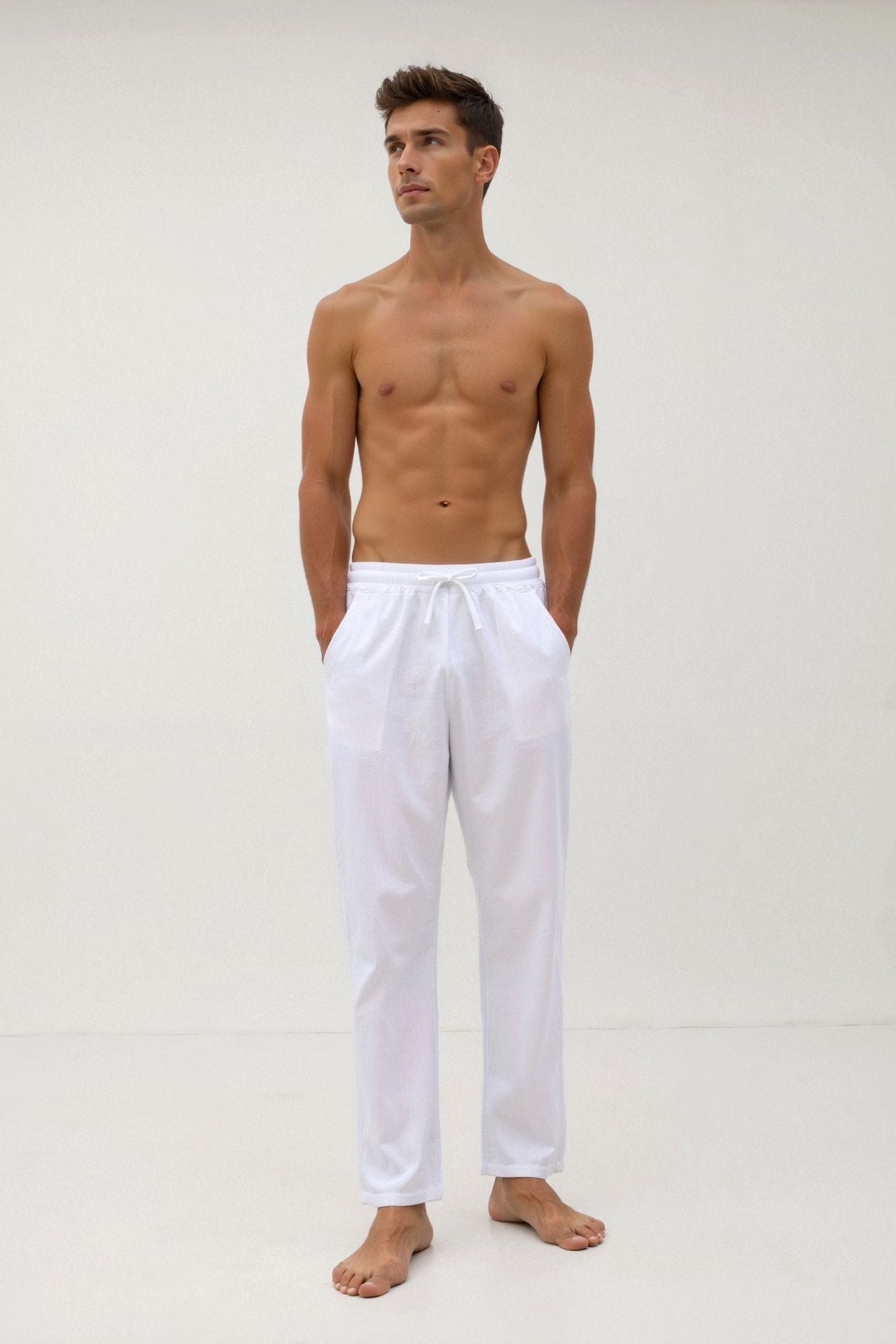 SECRET WEALTH | Cotton & Linen Blend Drawstring Pants