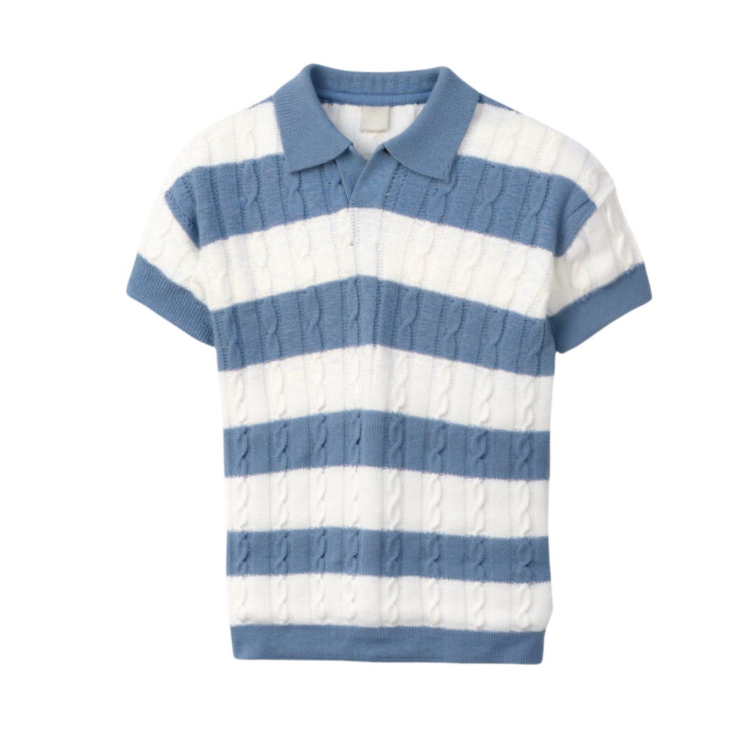 SECRET WEALTH | White Stripe Polo