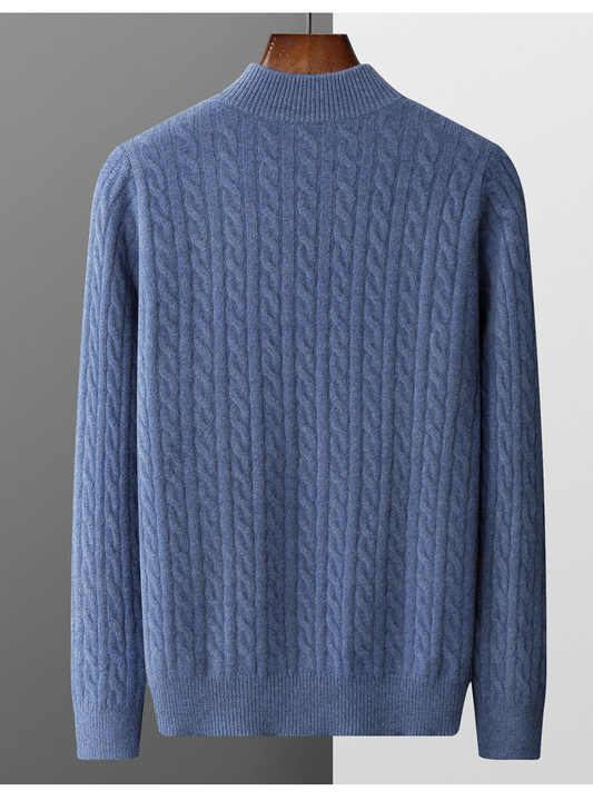 SECRET WEALTH | 100% CASHMERE WOVEN HALF ZIP