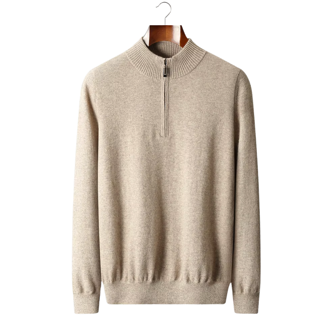 SECRET WEALTH | WOOL HALF ZIP SWEATER