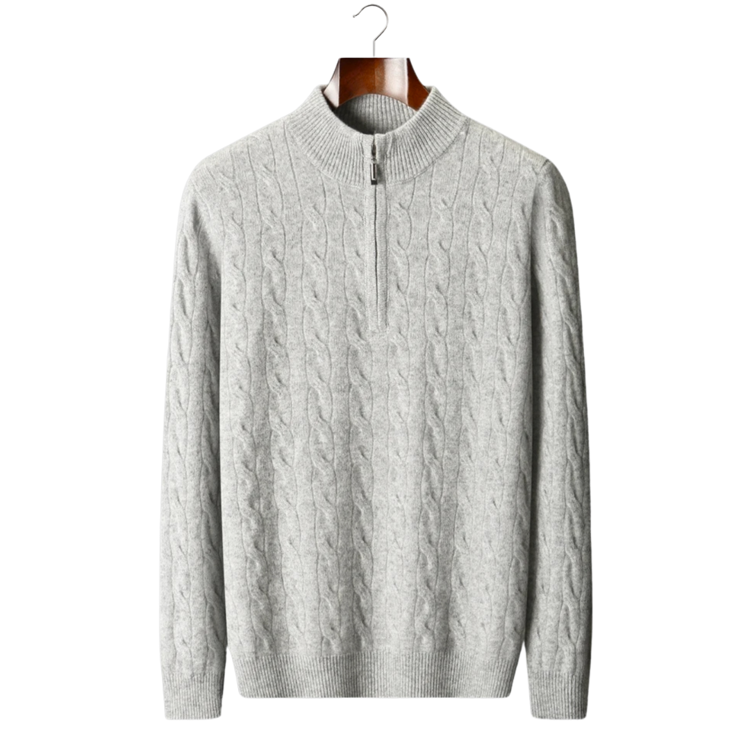 SECRET WEALTH | WOOL CABLE HALF ZIP