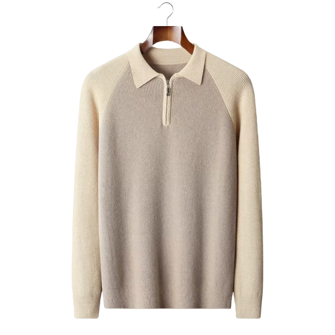 SECRET WEALTH | TWO TONE ZIPPER SWEATER POLO