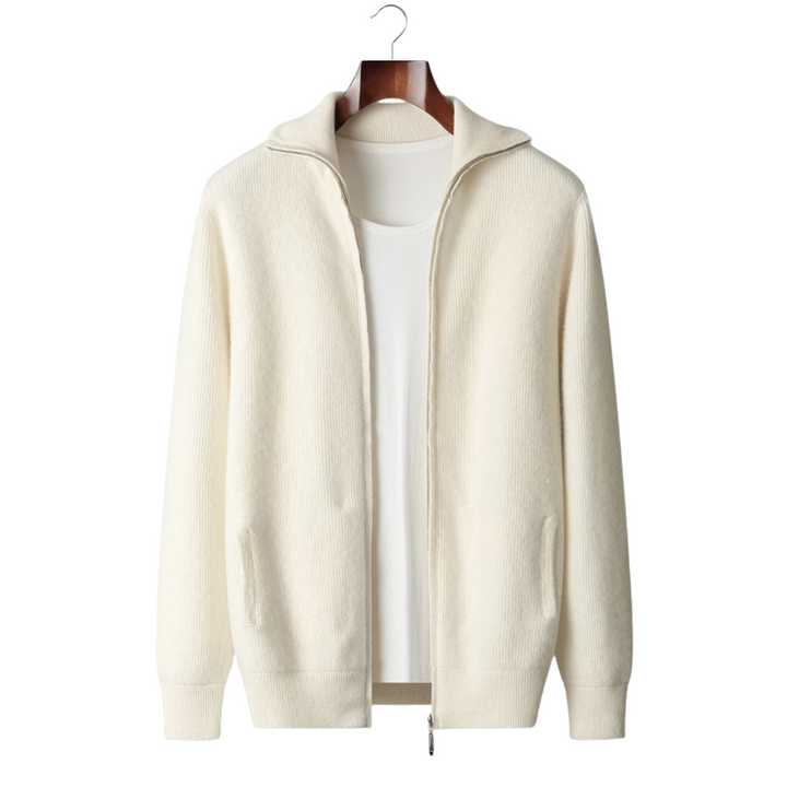 SecretWealth | Ribbed Knit Zip Cardigan