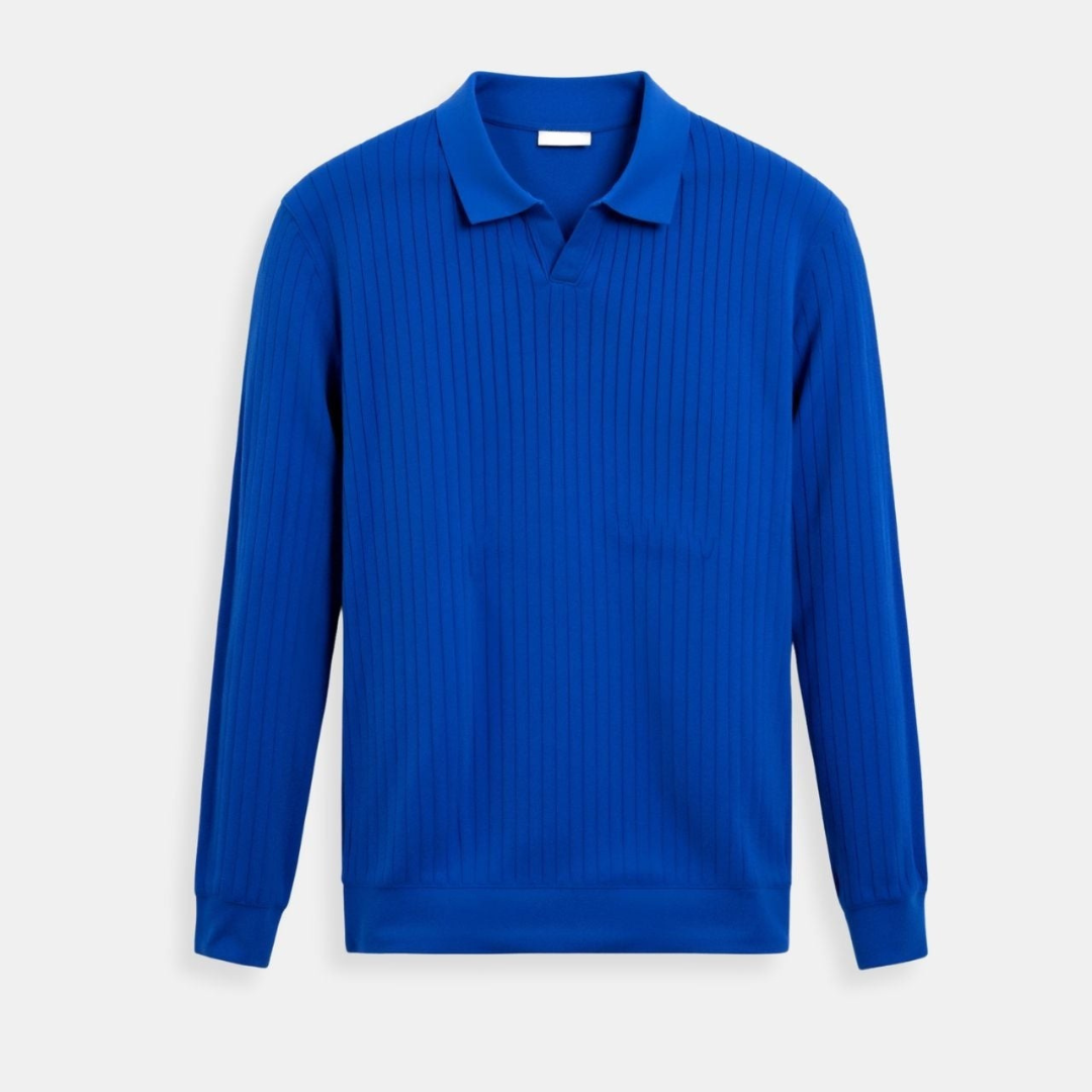 SECRET WEALTH | Striped Long Sleeve Polo