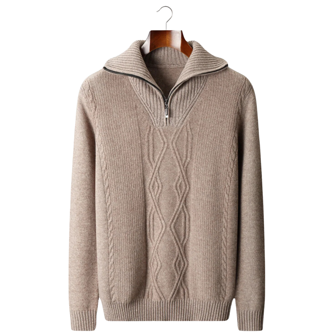 SECRET WEALTH | WOOL QUARTER ZIP SWEATER