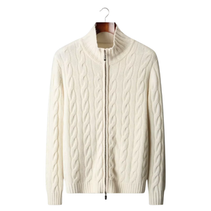 SecretWealth | Cable Knit Dual-Zip Cardigan