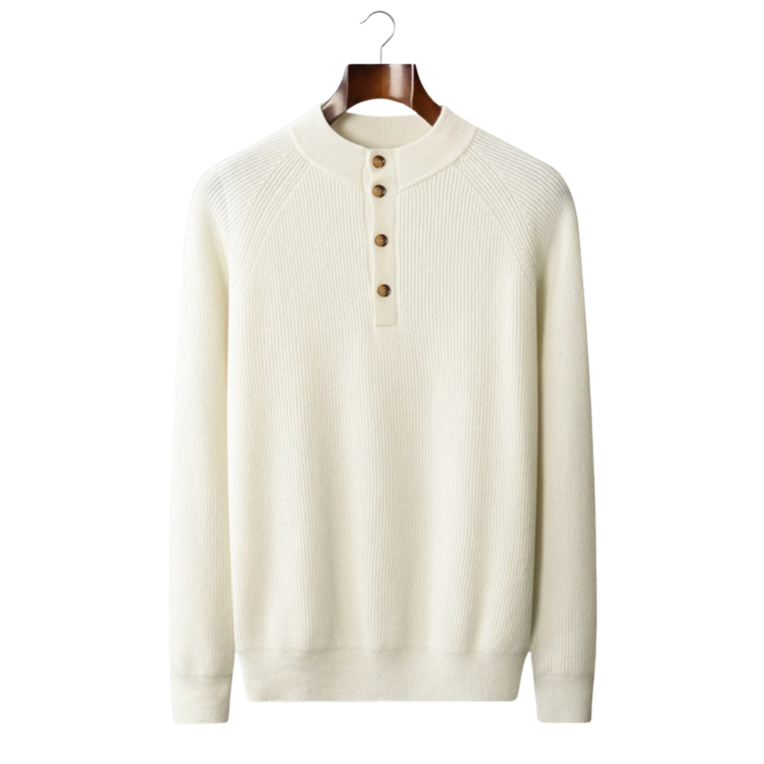SECRET WEALTH | 100% CASHMERE BUTTON SWEATER