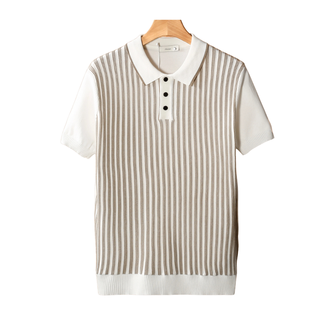 SECRET WEALTH | VERTICAL STRIPED POLO