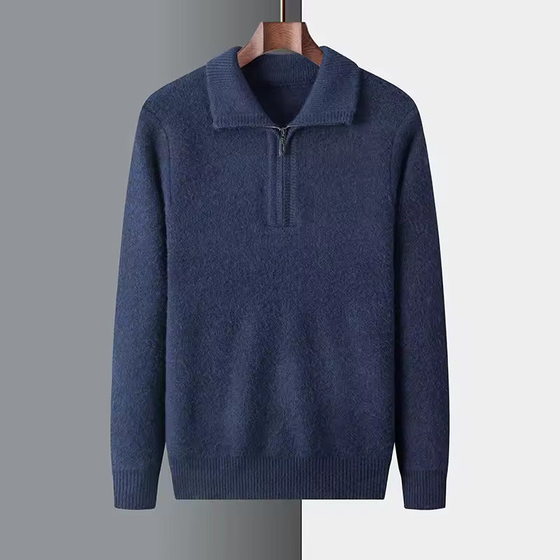 SECRET WEALTH | 100% CASHMERE QUATER ZIP SWEATER