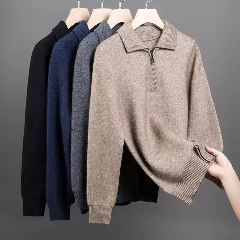 SECRET WEALTH | 100% CASHMERE QUATER ZIP SWEATER