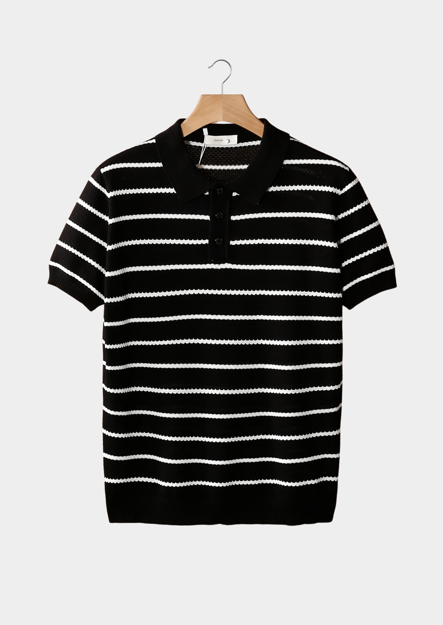SECRET WEALTH | STRIPED TEXTURED BUTTON POLO