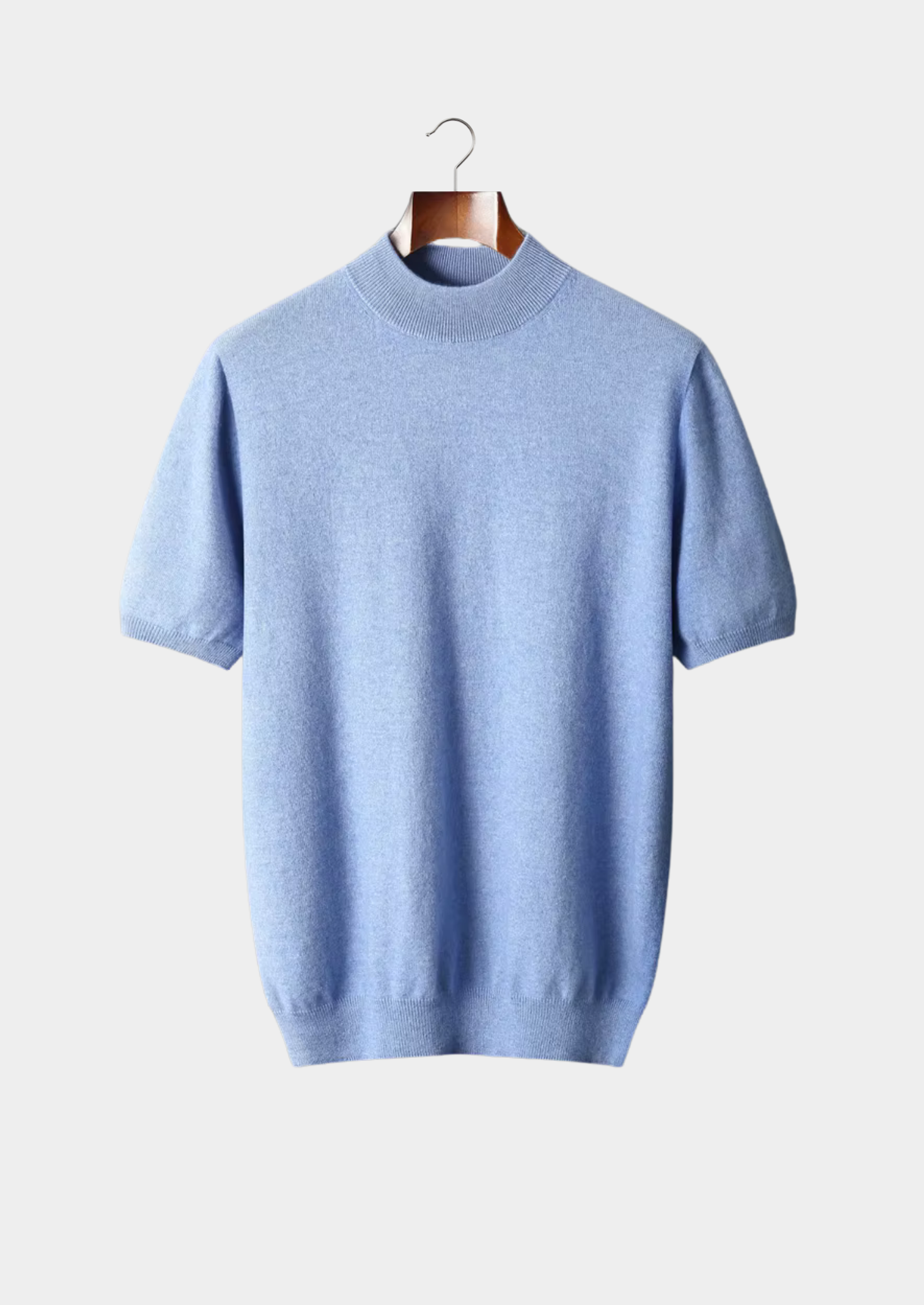 SECRET WEALTH | 100% CASHMERE MOCK NECK T-SHIRT