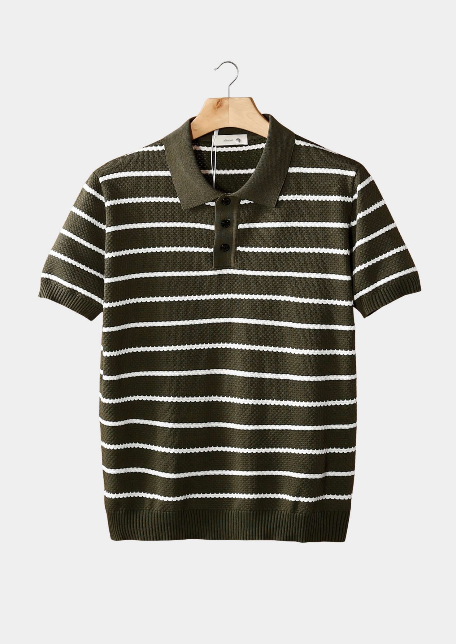 SECRET WEALTH | STRIPED TEXTURED BUTTON POLO