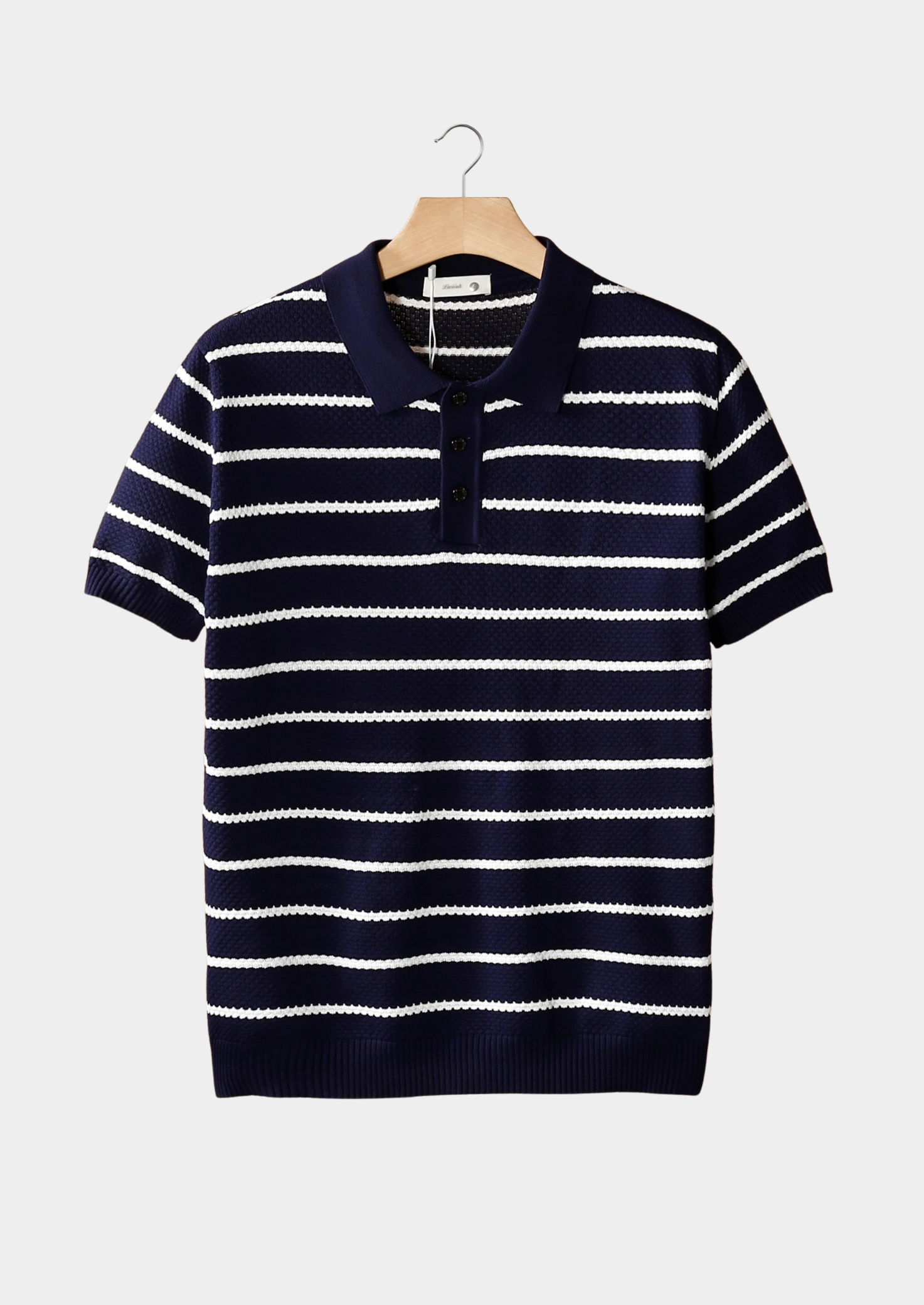 SECRET WEALTH | STRIPED TEXTURED BUTTON POLO
