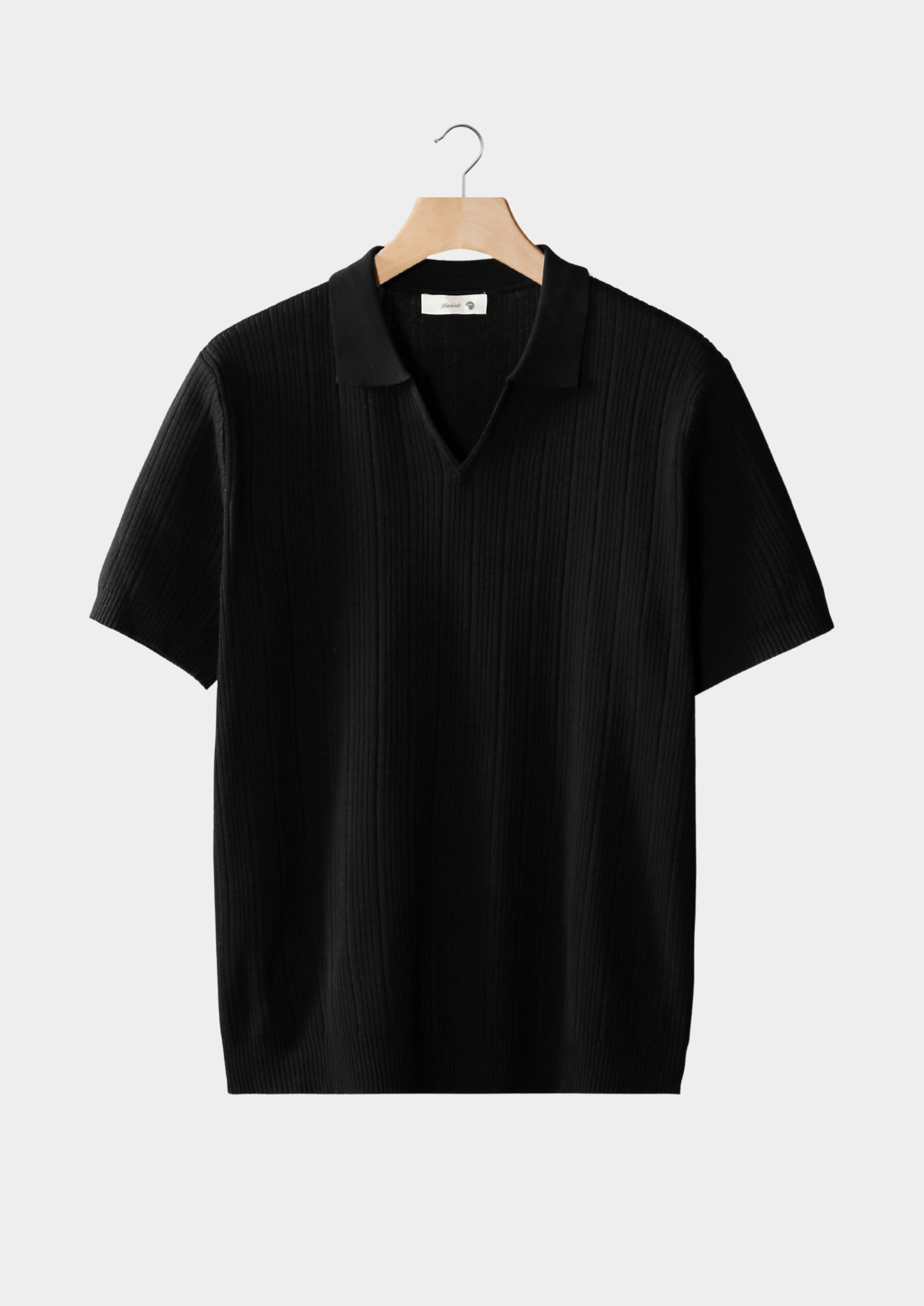 SECRET WEALTH |OPEN COLLAR RIBBED POLO