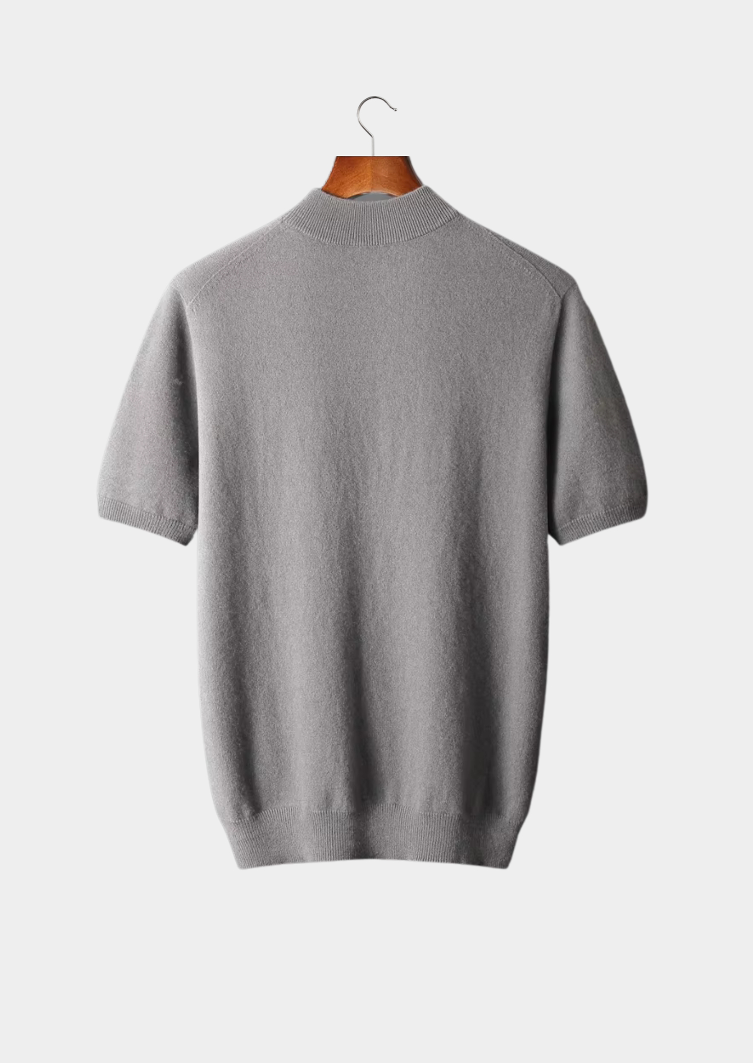 SECRET WEALTH | 100% CASHMERE MOCK NECK T-SHIRT