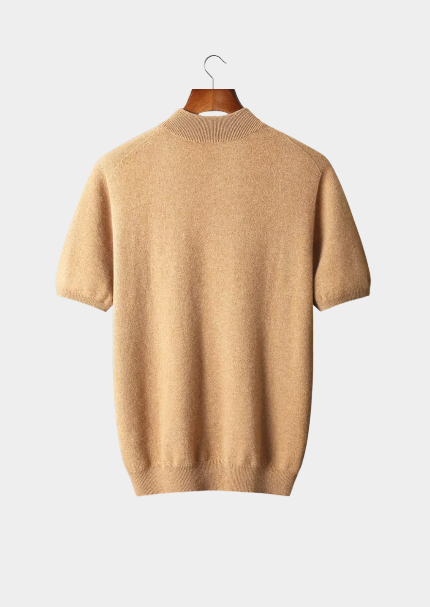 SECRET WEALTH | 100% CASHMERE MOCK NECK T-SHIRT