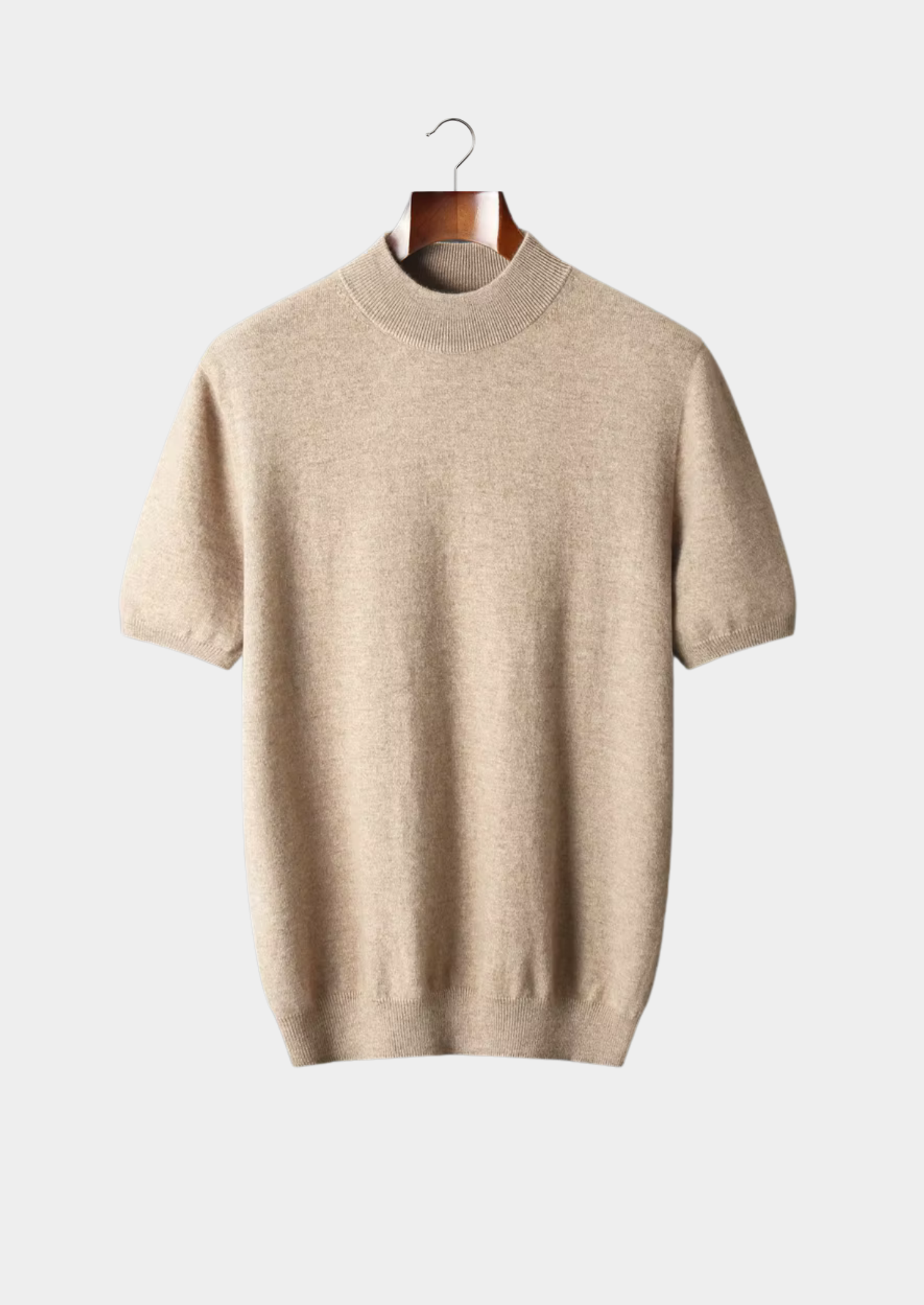 SECRET WEALTH | 100% CASHMERE MOCK NECK T-SHIRT